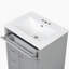 Meuble-lavabo gris de 24 po avec lavabo, panneau de fibres à densité moyenne et bois d'hévéa, 3 tiroirs et armoire avec tablettes réglables, conception moderne pour les petites et moyennes salles de bain-825380679
