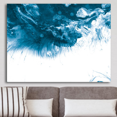 Acrylique marbre bleu et blanc-impression sur toile