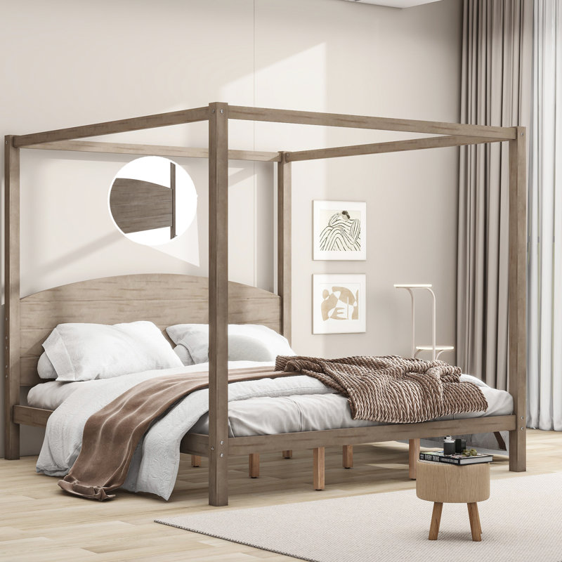 Canopy Bed, Brown Wash, King