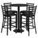 Aniket 30'' Round Laminate Table Set with Round Base and 4 Ladder Back Metal Barstools