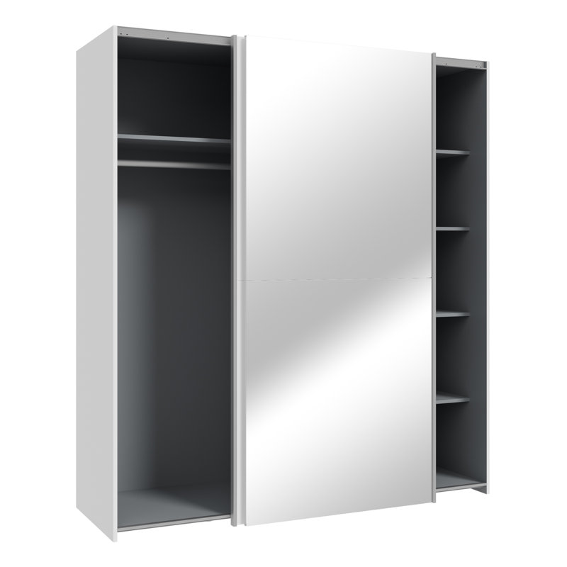 Alfaro 2 Door Manufactured Wood Wardrobe, White Mat