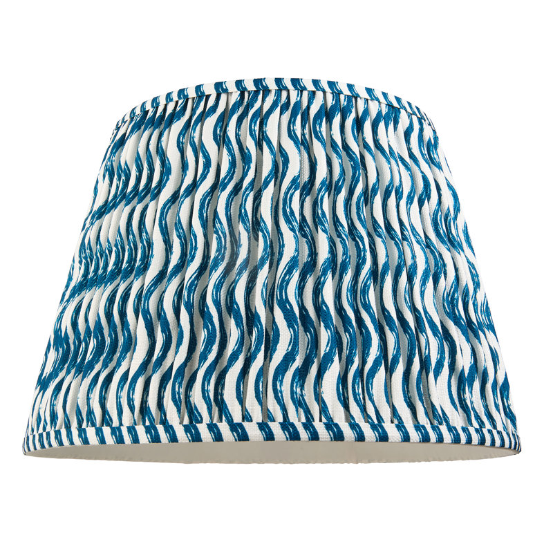 Ripple Lamp Shade, Blue, 27.5cm H x 28cm W x 40cm D