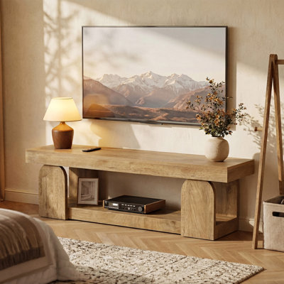 63" TV Stand for 60"/65"/70" TV, Wood Entertainment Centre with Storage, Modern TV Media Console Table for Living Room, Bedroom