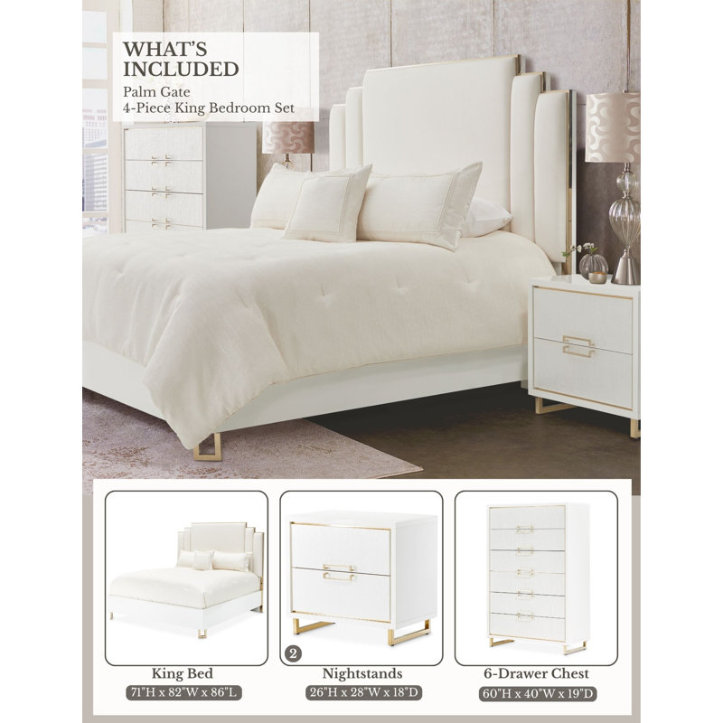 Palm Gate 4-Piece Bedroom Set, King