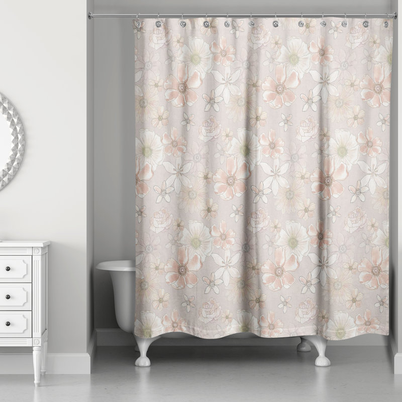 Floral Shower Curtain, Blush