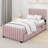 Viccky Twin Size Velvet Upholstered Platform Bed with Twin Size Trundle-1284307246