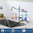 Double Handle Bridge Kitchen Faucet With Faucet-side Sprayer In Polished Chrome-125999850