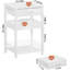 Table d'appoint avec tiroir en tissu et tablettes de rangement Modern - blanc