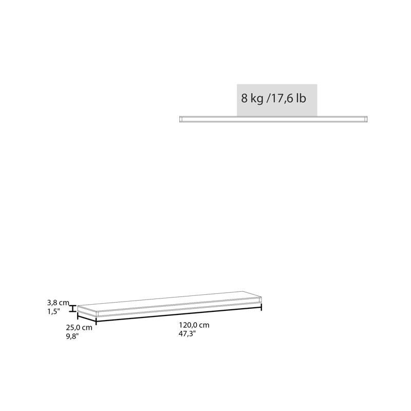 Wall Mounted Grey Living Room Shelf - Adds A Stylish Element To Area Modern Flair Spaces