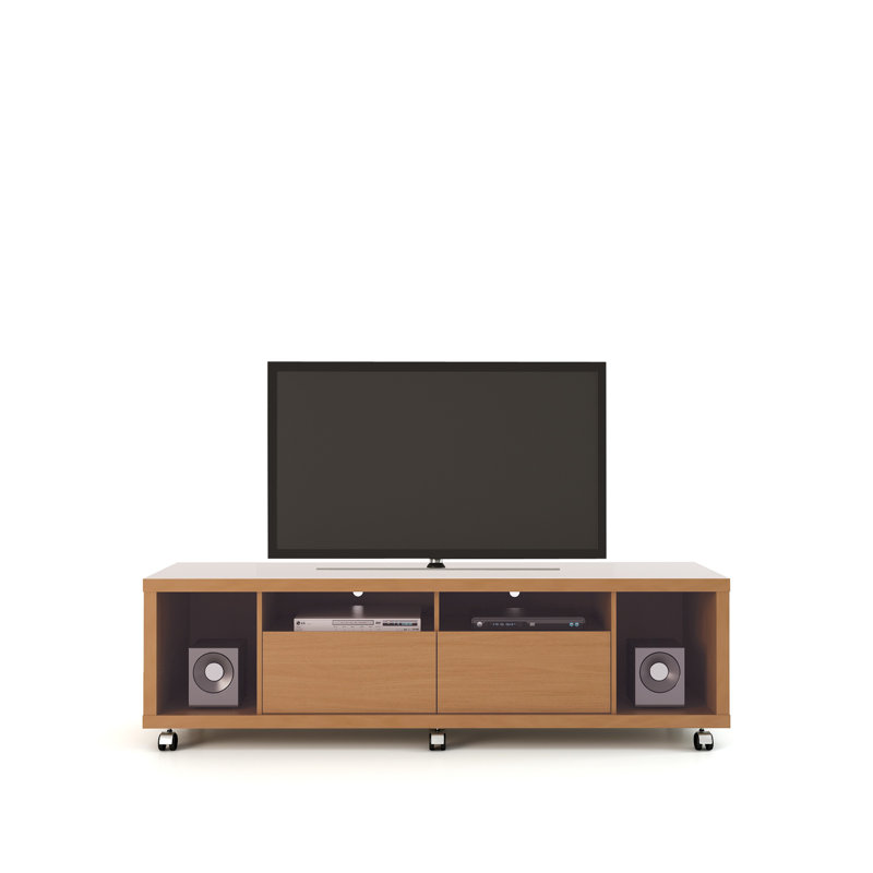 Bassetti TV Stand for TVs up to 70", Maple Cream/Off White