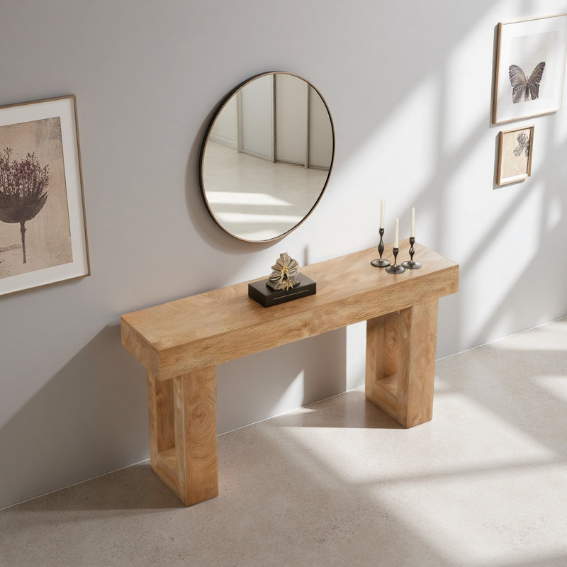 Elegant Console Table,Wooden Side Table, Natural
