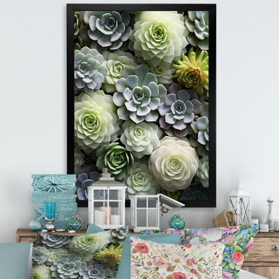«Potterslea Green Succulents Flowers Serene II», reproduction sur toile