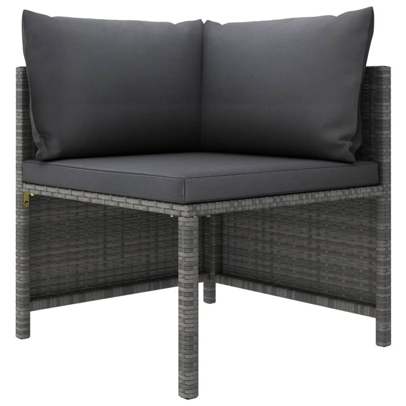 Ensemble de sièges de jardin d'extérieur gris avec coussins anthracite