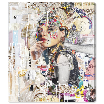 Katy Hirschfeld " Katy-Hirschfeld - Pensive Beauty, Urban Collage Female Modern White " by Katy Hirschfeld