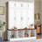 Multi-Functional Hall Tree with 4 Hidden Hanging Hooks, Wood Grain Bench-1259492853