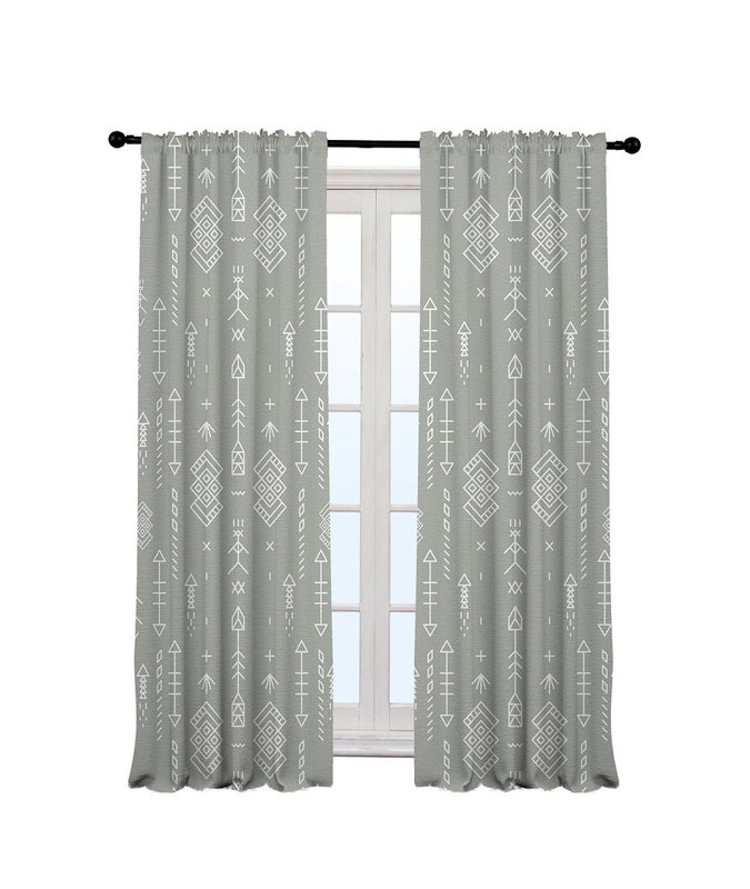 Anjelita Blackout Curtain Single Panel, 140cm Width x 295cm Drop, Grey