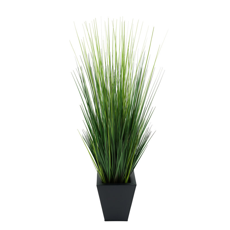 Herbe à feuillage artificiel 35 po en pot, Noir