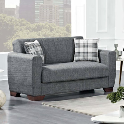 PrimeNest Nexaro Collection Upholstered Convertible Loveseat with Storage