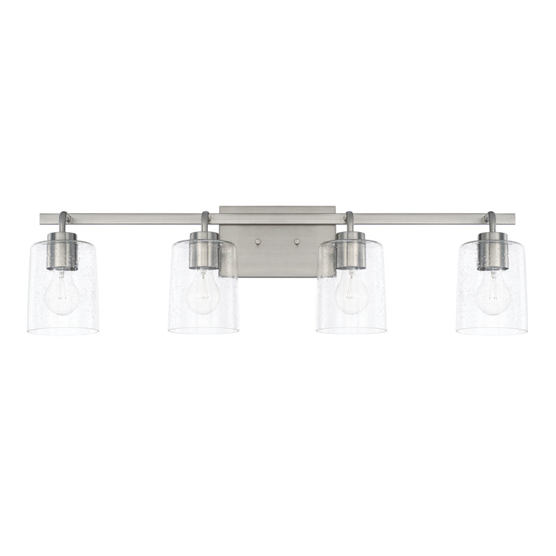 Éclairage de salle de bain à intensité variable 4 lumières Greyson, Nickel brossé
