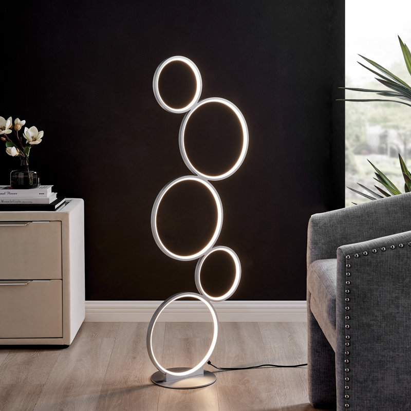 Lampe sur pied à DEL 44,75 po Tidore, Argent