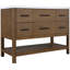 Meuble-lavabo en bois massif brun et pierre d'ingénierie 48 po Oakwell-798943800-798943806
