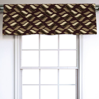 Sateen Geometric Ruffled Window Valance