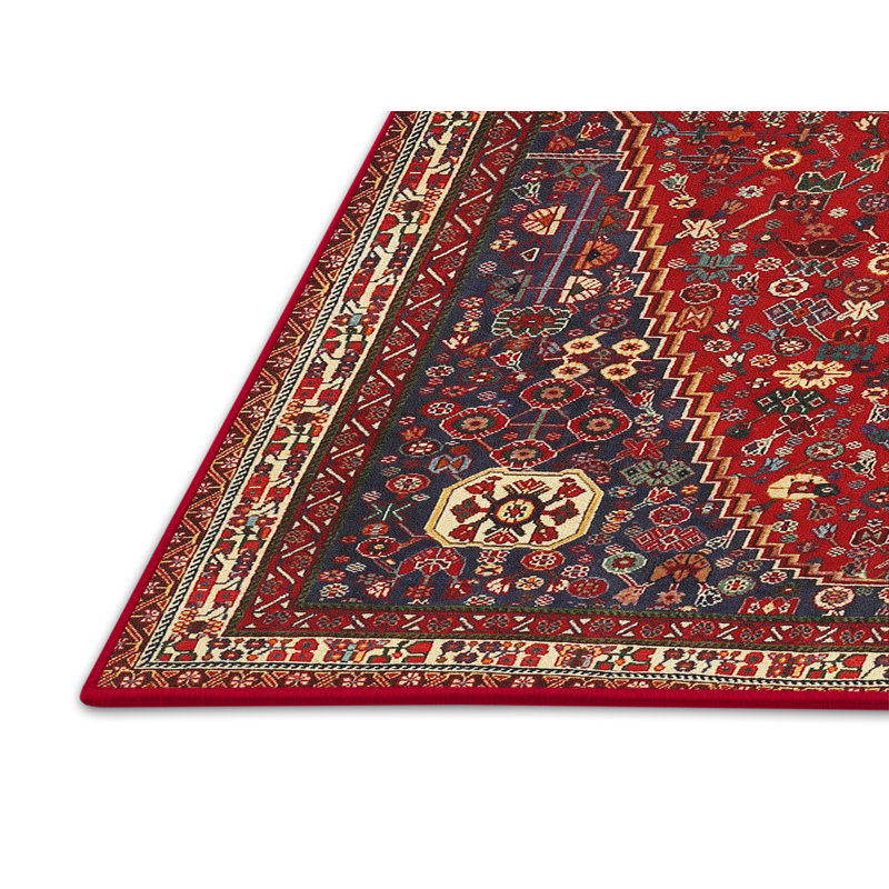 Tapis noir / rouge Southwestern, Rectangle 5 pi x 8 pi