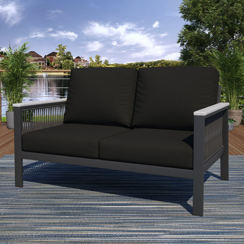 Townsend - Person Patio Conversation Set, Canvas Black Sunbrella® Canvas