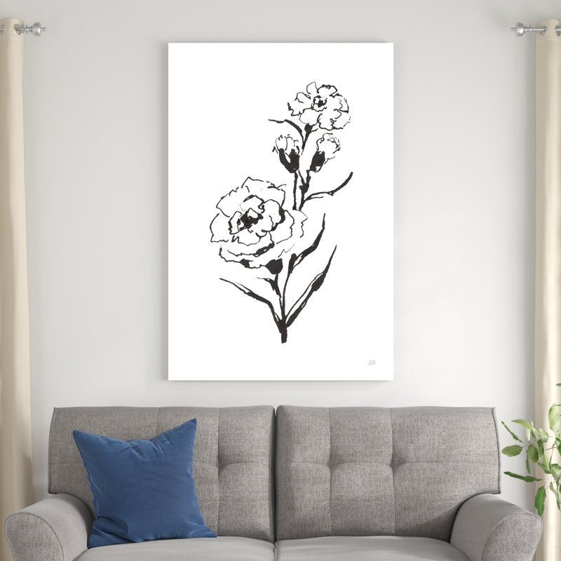 «Line Carnation III» par Chris Paschke, reproduction d'art sur toile tendue, H 48 po x l 32 po