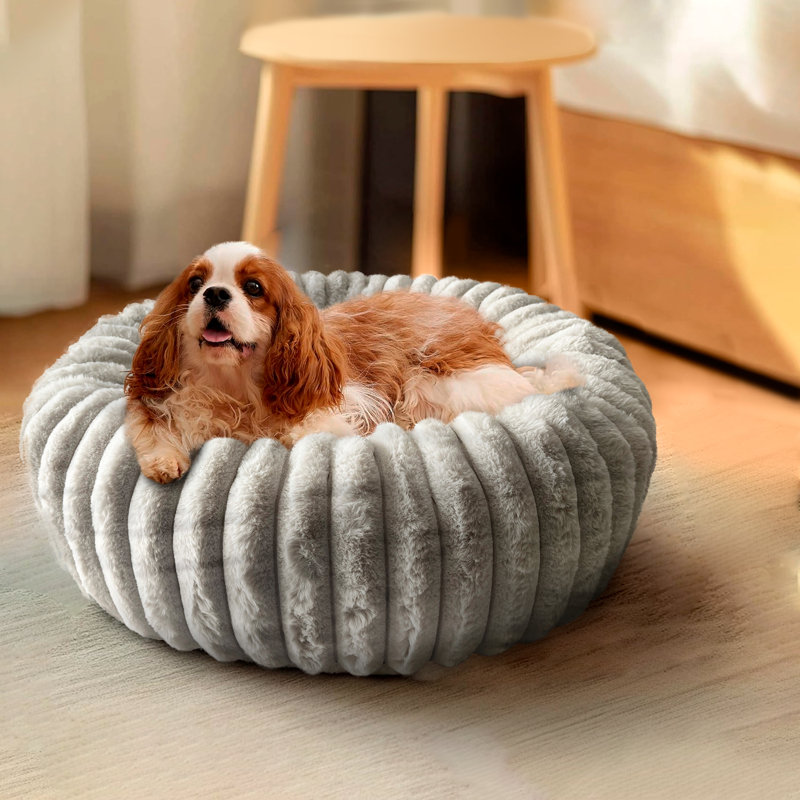 Lit rond pour animaux de compagnie Elle Décor, Gris