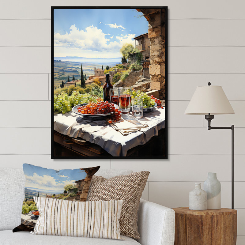 Vineyard Rendezvous In Rioja II - Vineyard Wall Art, H 44 po x l 34 po x P 1,5 po, Cadre flottant noir