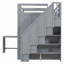 Lit mezzanine double avec garde-robe, bureau et tablettes intégrés pour une efficacité et une organisation optimales-991406701
