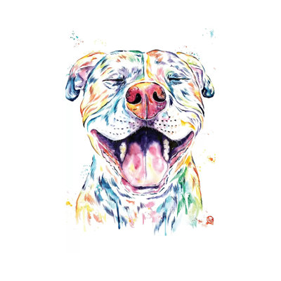 Tango The Pit Bull by Lisa Whitehouse - Wrapped Canvas Painting