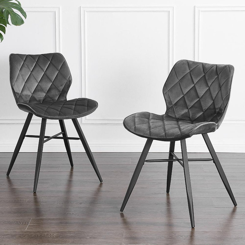 Seery Upholstered Dining Chair, Dark Grey