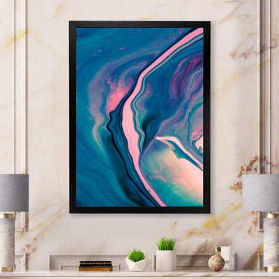 Décoration murale moderne sur toile de luxe en bleu et rose