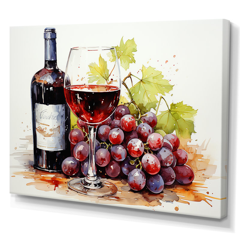 «Balayage de bourgogne bordeaux», art mural vin, Toile tendue, H 16 po x l 32 po x P 1 po