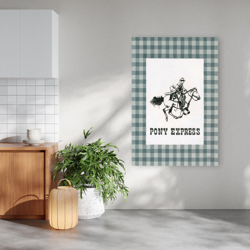 Yee Haw Pony Express, reproduction d'art rétro d'un cheval, H 60 po x l 40 po