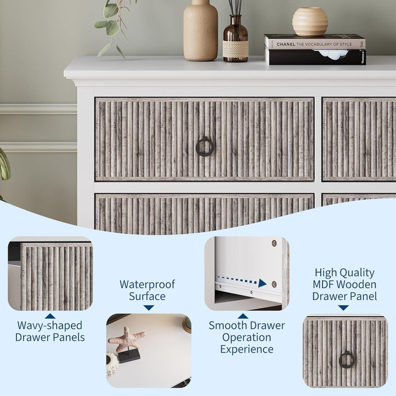 47" Dresser For Bedroom, For Bedroom, Hallway, Entryway, Gray
