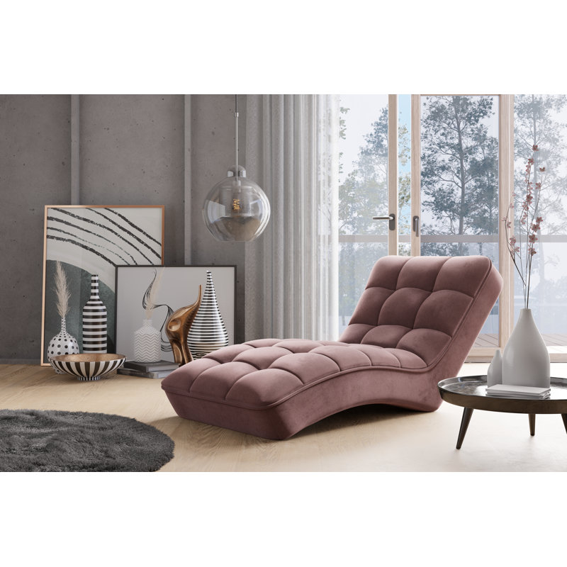 Pola Upholstered Chaise Lounge, Pink