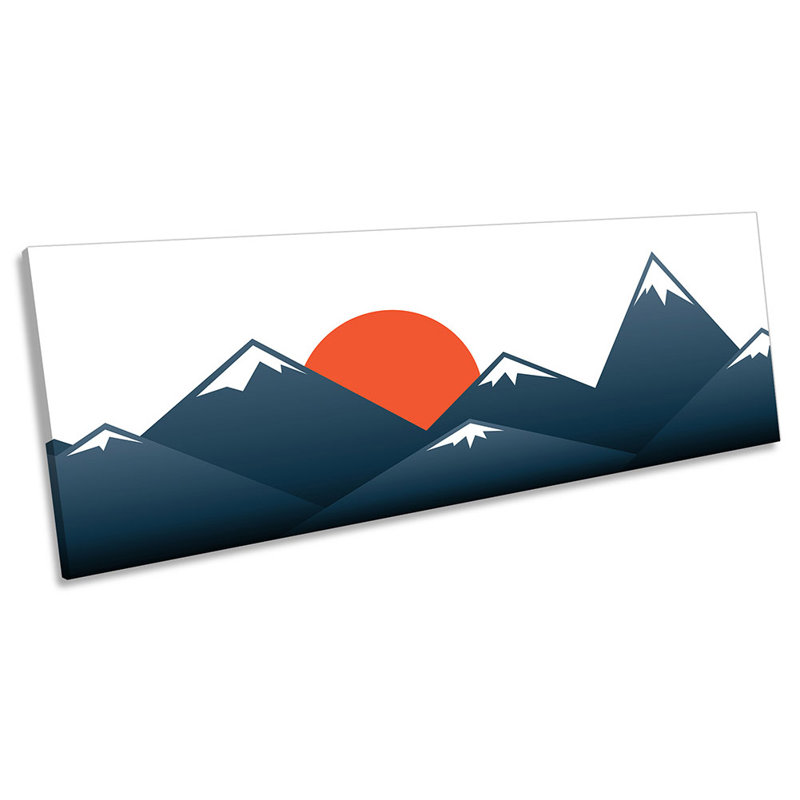 Japanese Sunset Mountains - Wrapped Canvas Panoramic Art Prints, 45.72cm H x 137.16cm W