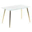 Chatmoss Glass Top Metal Base Dining Table