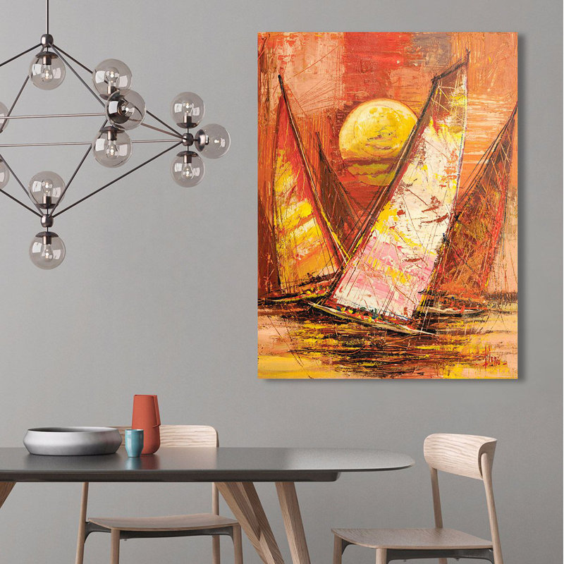 Sunset Regatta II by Luigi Florio - Wrapped Canvas Painting, 100cm H x 70cm W x 4cm D