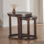 Table d'appoint ronde de style transitionnel avec tablette inférieure