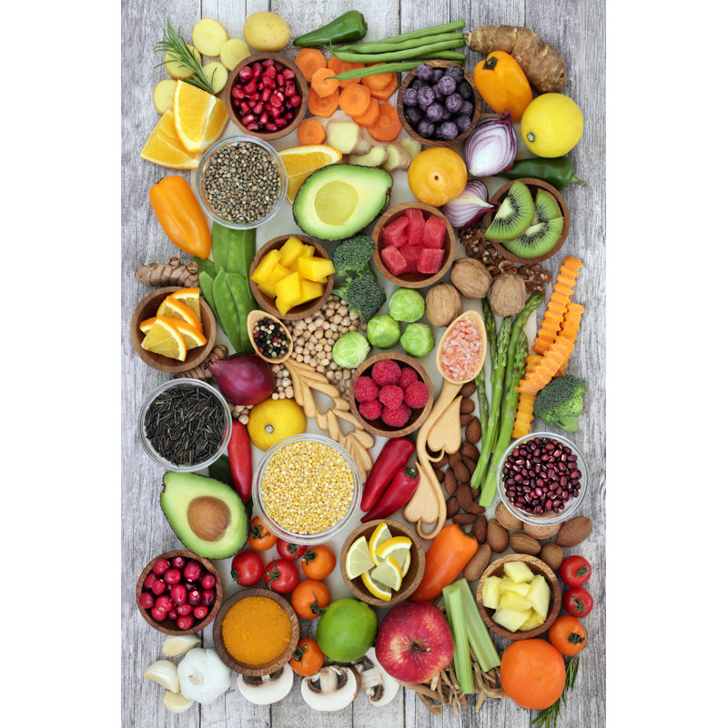 Health Food Sampler - Wrapped Canvas Print, 91cm H x 61cm W x 3.8cm D