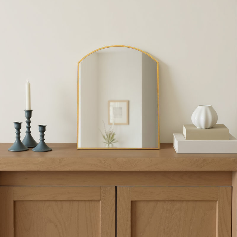 Pemberley Arched Metal Framed Standing Mirror