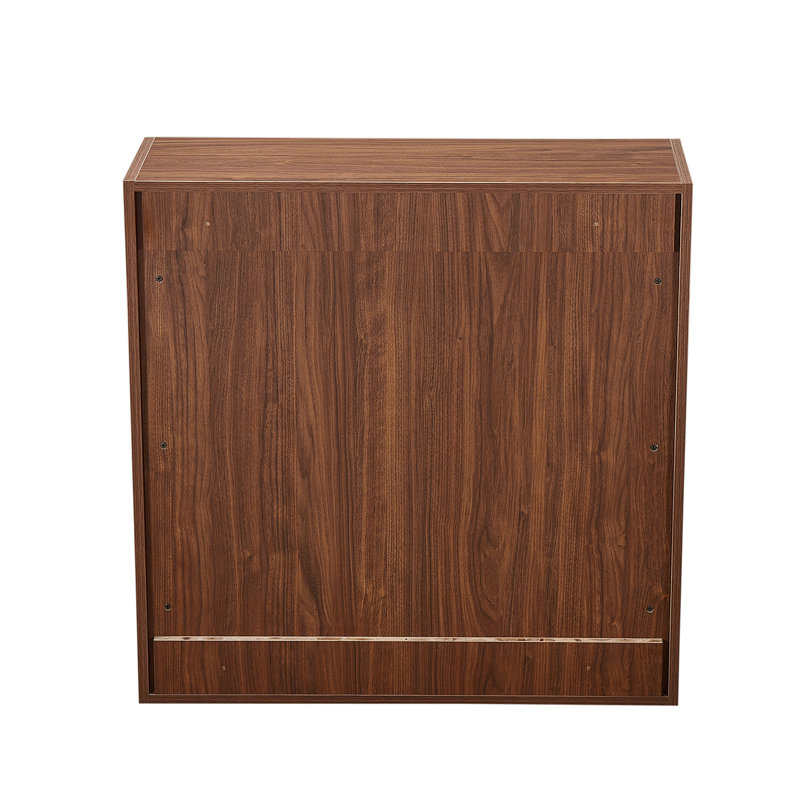 Wall Mount Medicine Cabinet Open Storage Walnut L 36 in x H 36 in x D 11.8 in, Brown