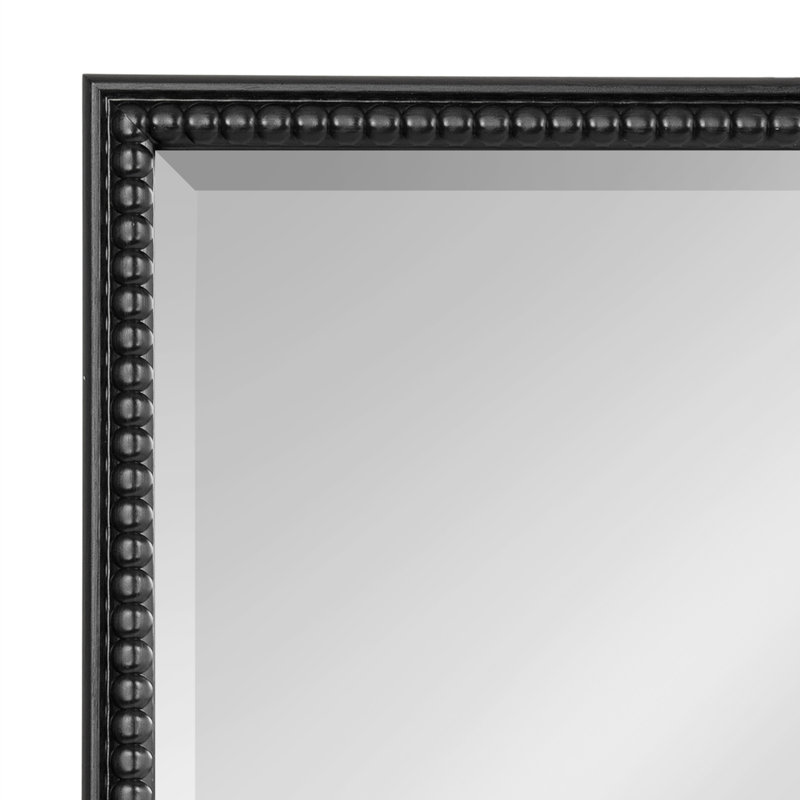 Chayanna Beaded Rectangle Bathroom Wall Mirror, 36" x 24", Black