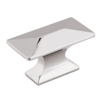Bungalow Collection Rectangular Knob - 1-3/4" x 15/16 " Cabinet Knob Polished Nickel - Transitional, Coastal Hardware for Drawers & Cabinets