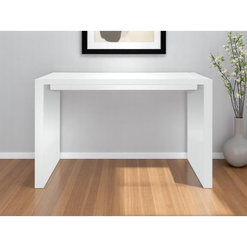 60" White Wood Rectangular Bar Table