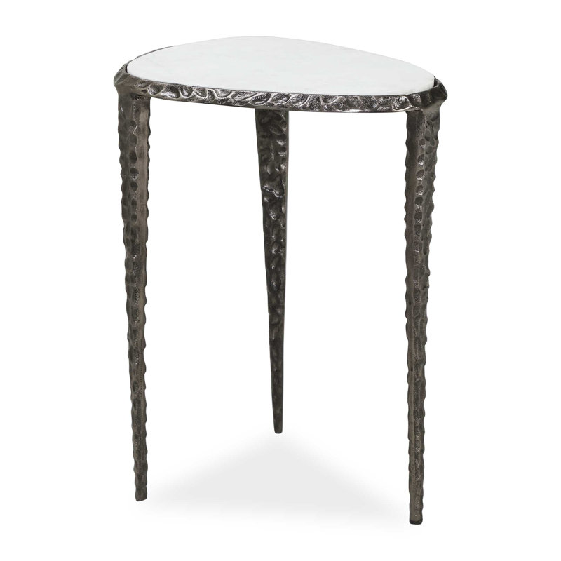Table d'appoint en marbre blanc Arnold